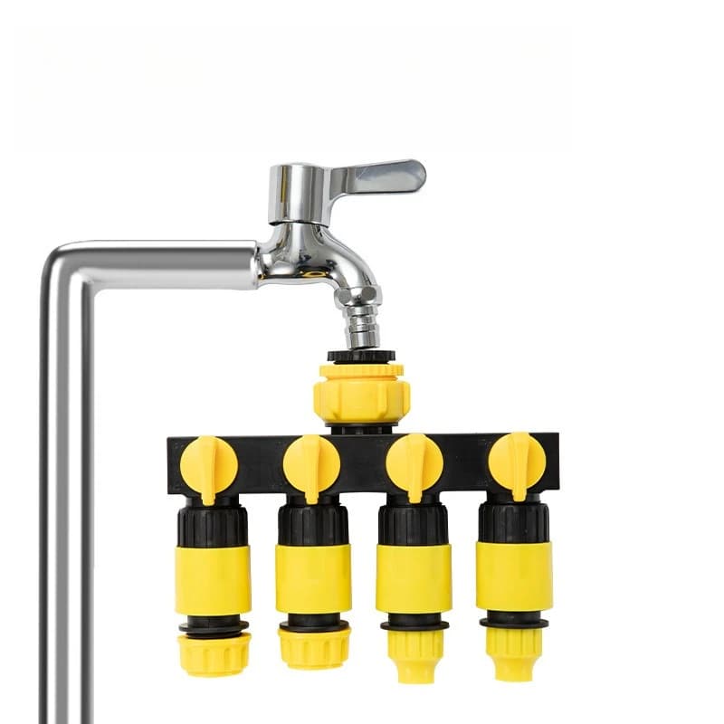 Separatore d'acqua a quattro vie da giardino esterno 1PC con interruttore Porta valvola a quattro vie Deviatore separatore d'acqua One-in-out