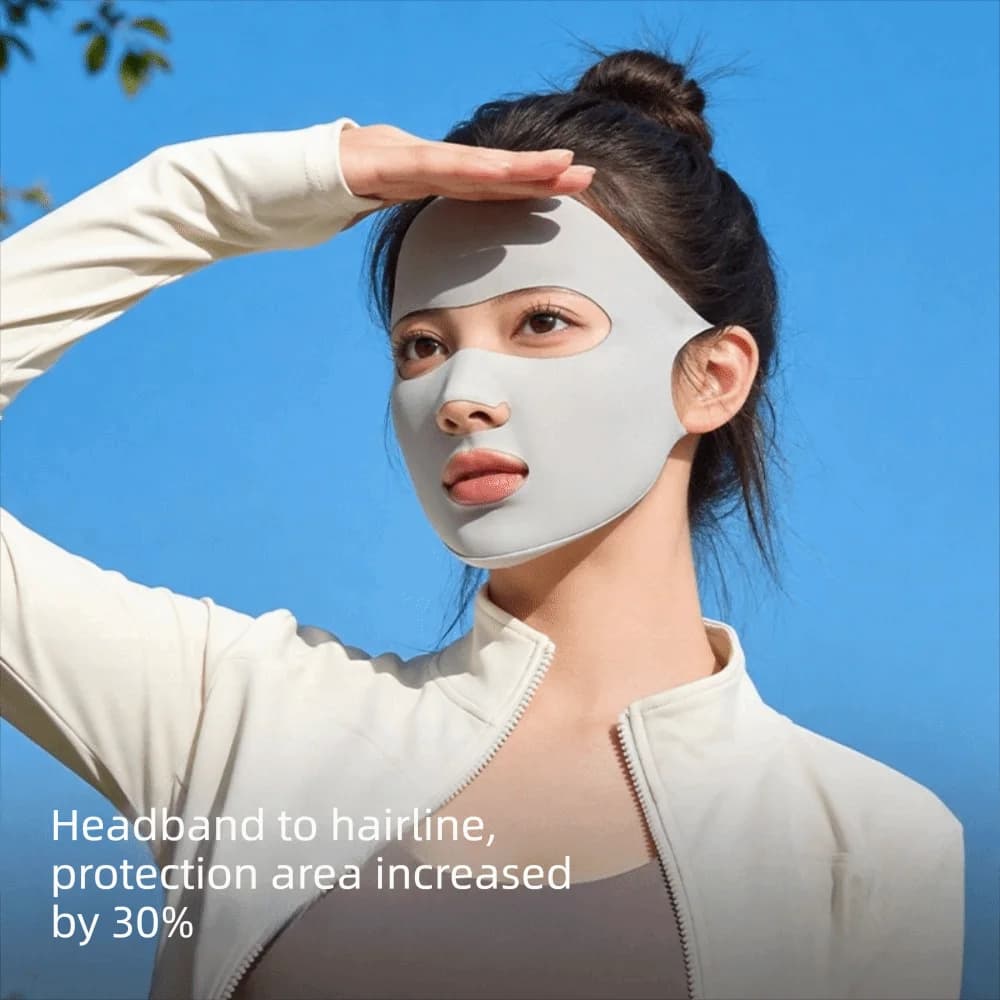 Maschera estiva regolabile in seta ghiacciata, sottile, con protezione solare UV, traspirante, per ciclismo