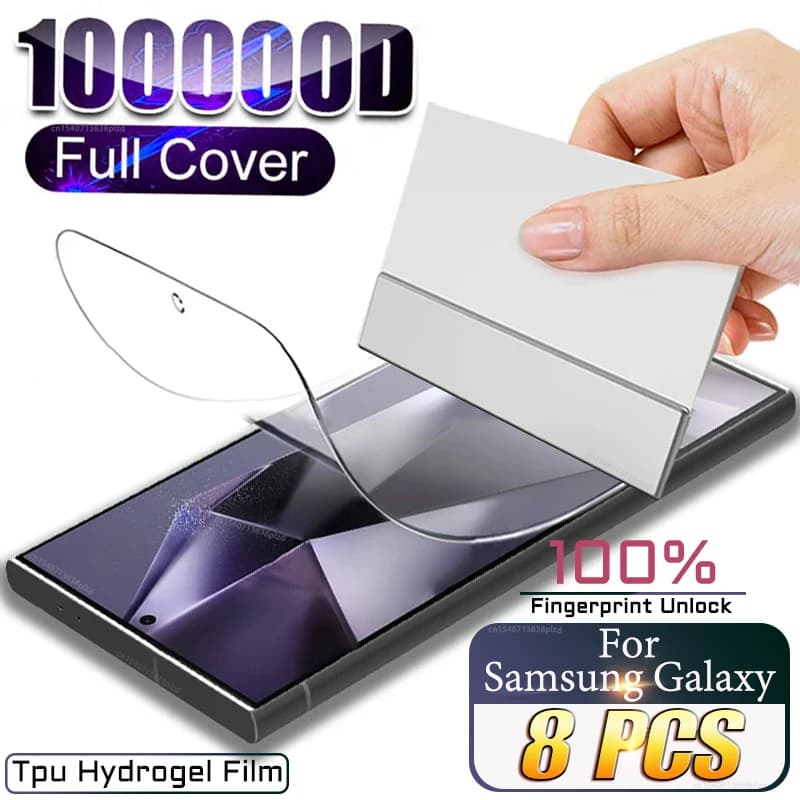 Pellicola Idrogel 8P per Samsung Galaxy S26 S25 S24 S23 S22 S21 S20 Plus Ultra FE Protezione Schermo Note 20 10 S10 A56 A55 A35 A54 5G
