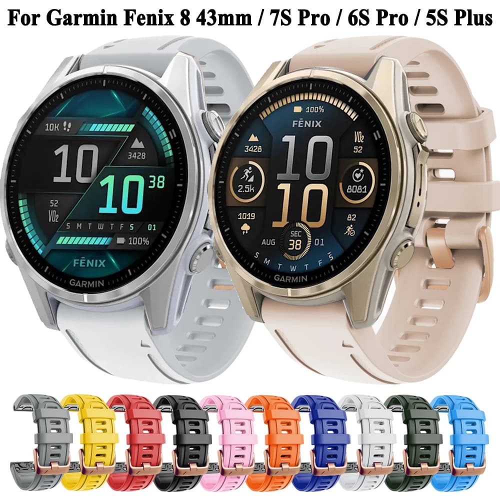 Per Garmin Fenix 8 43mm 7S 6S Pro 5S/instinct E 40mm/Descent Mk3i 43mm cinturino per orologio Quickfit 20mm cinturino da donna