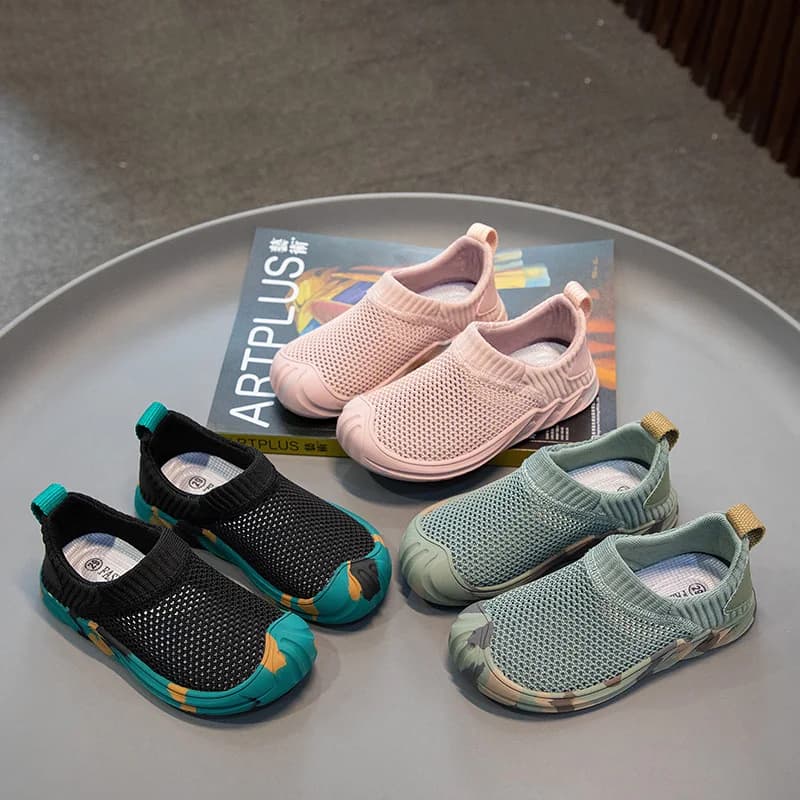 Kids Light Casual Outdoor Sneakers Summer Full Vent Air Mesh Wear Resist Soft Insole Daily Running Sport Footwear