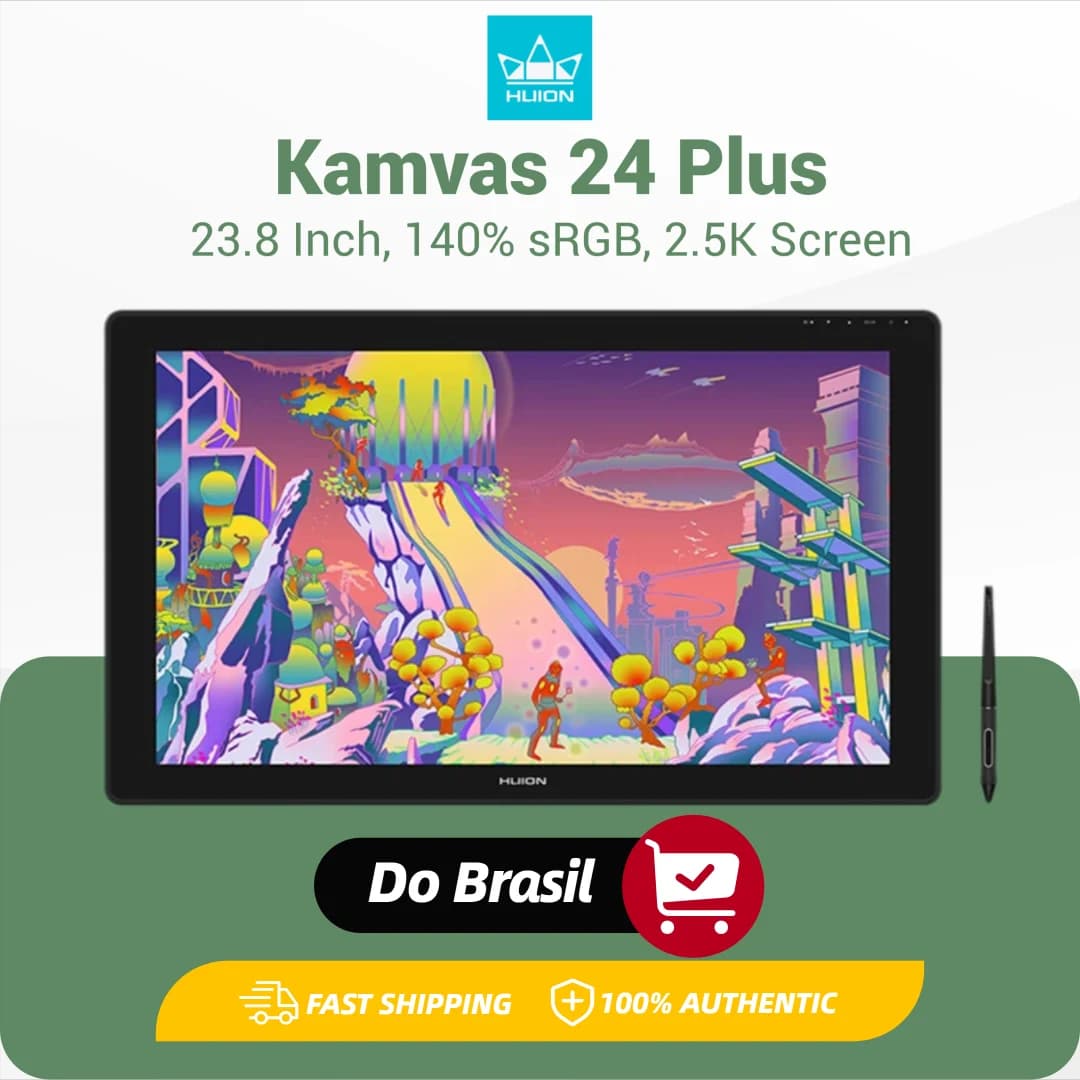 HUION Kamvas 24 Plus 23,8 pollici Tablet Monitor grafico con schermo IPS QLED a laminazione completa 140% sRGB Display da disegno Penna digitale 8192 livelli di pressione