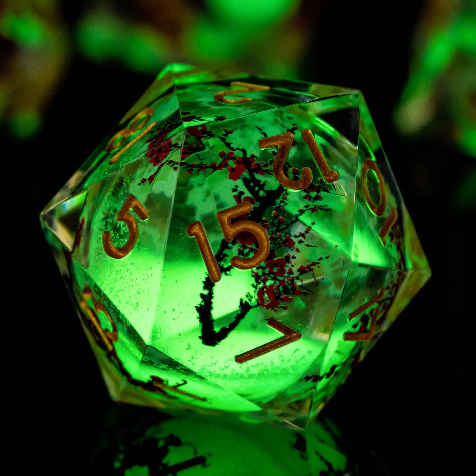 Set di dadi Glow D&D DND, dadi Dungeon e drago in resina con bordo tagliente con nucleo liquido, dadi D e D per giochi di ruolo D20 D12 D10 D8 D6 D4