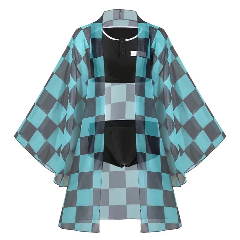 Feminino Demone Kamado Tanjirou Shinobu Kochou Ombrello Bikini Anime Costume da bagno Costumi cosplay estivi; 5'b, 8,v;