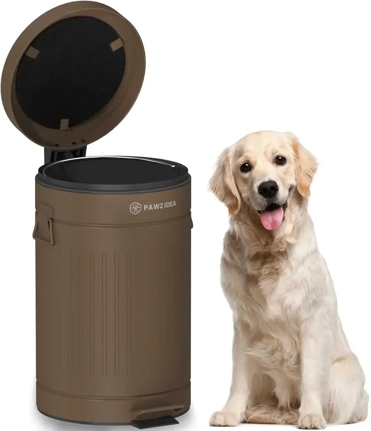 Cestino per deiezioni canine da esterno con controllo degli odori, contenitore impermeabile da 3,1 galloni per rifiuti di animali domestici, bidone per deiezioni canine da esterno