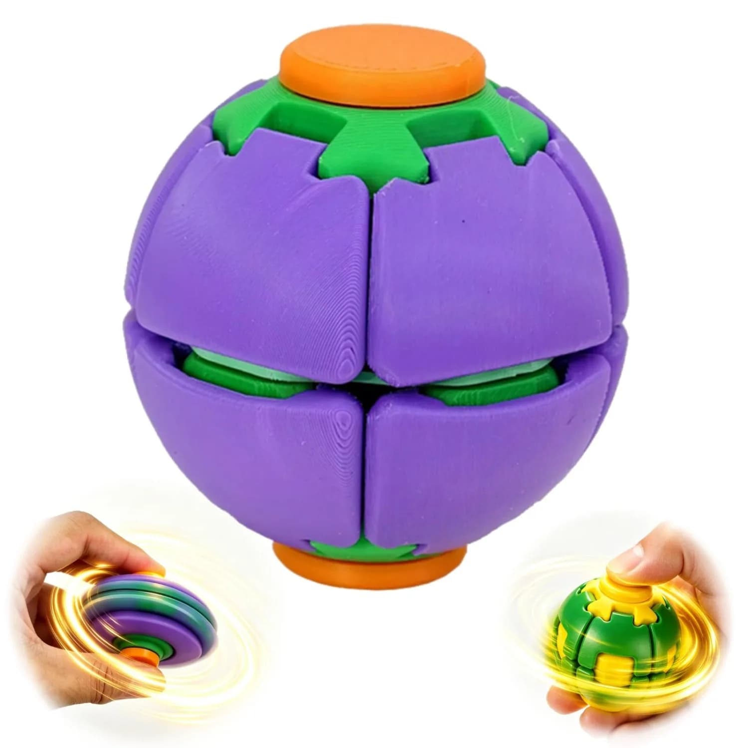 3D Printed Twist Sphere Fidget Ball Fidget Toys Hypnotic Slime-Inspired Gear Spinner Sphere for Stress Relief Relaxation & Focus