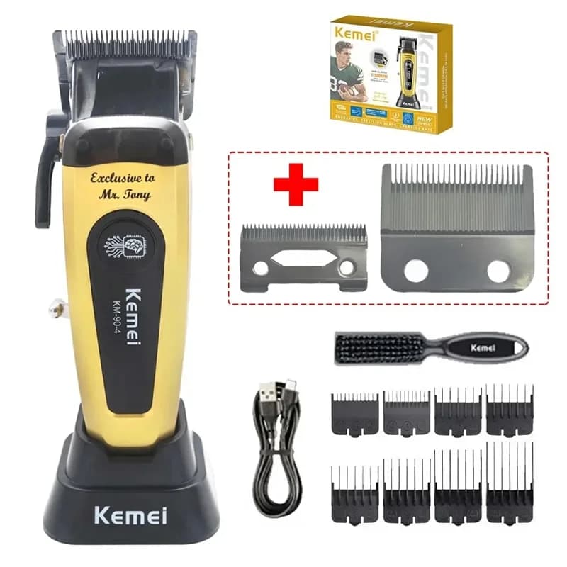 Kemei Km-90-4 Professional haircut cutter for men 11500RPM 10W Brushless Motor DLC Blade Loading Machine for haircut