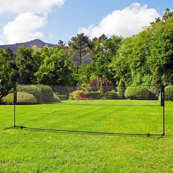 Set da Gioco Regolabile per Esterni con Rete per Badminton, Pallavolo, Pickleball, Divertimento in Spiaggia e sul Vialetto