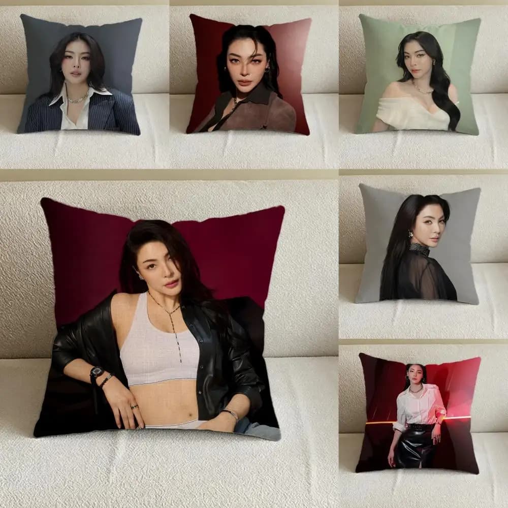 Actress P-Peraya M-Malisorn F-Faye Cushion Cover Natural Linen Pillowcase Set, All-in-One Decor for Sofa, Bedroom & Chair