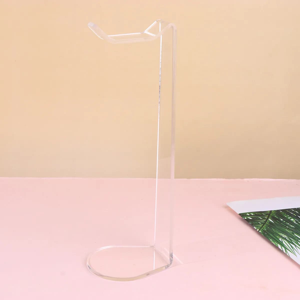 Universal Earphone Display Rack Acrylic Headphone Stand Desktop Hanger Flat Base Holder Fits Gaming Headsets Cables Storage