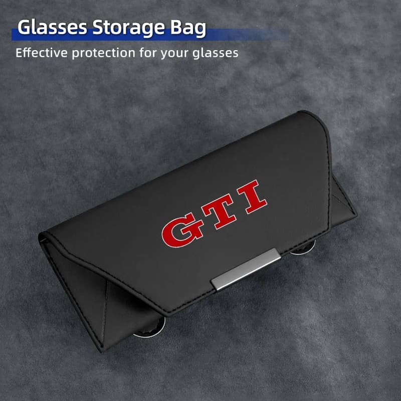 Custodia per occhiali per auto Custodia per occhiali da sole in pelle Clip per Volkswagen VW GTI Golf 4 6 7 Tiguan Passat B5 B6 B7 CC Jetta MK5 MK6 Polo