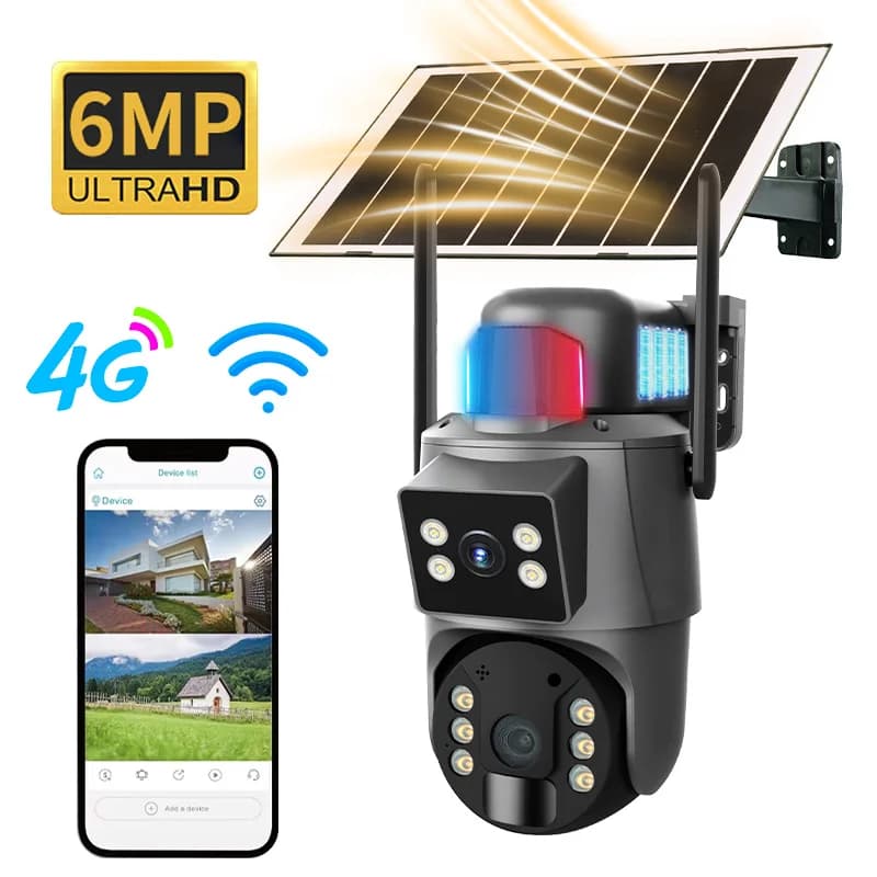6MP Ubox APP Doppia lente Energia solare Basso consumo WIFI IP Dome Camera Full Color AI Umanoide Sicurezza domestica CCTV Baby Monitor