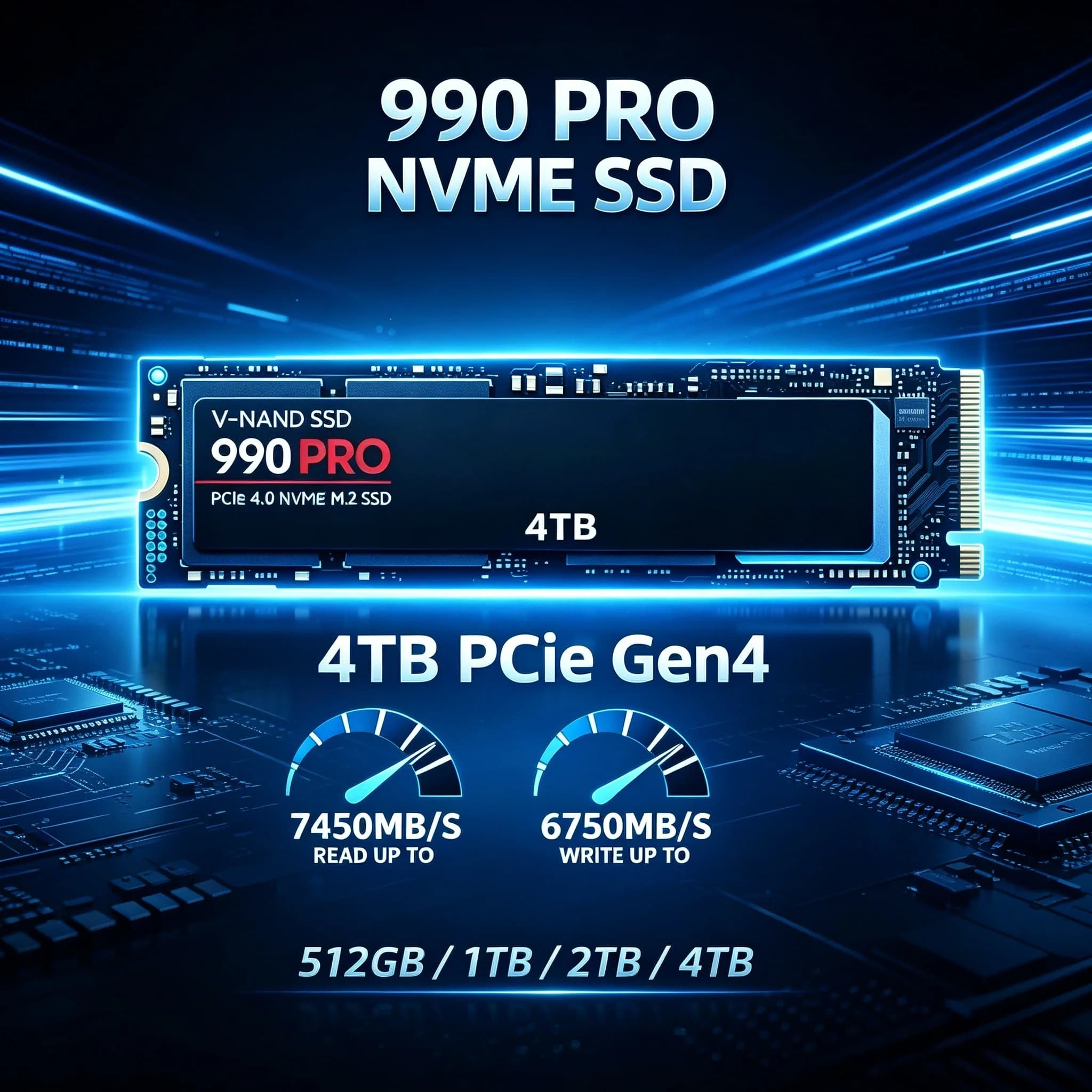 Original New 990 PRO M.2 NVMe SSD PCIe High Performance Internal Solid State Drive 4TB Gaming Storage for PS5 Desktop Laptop