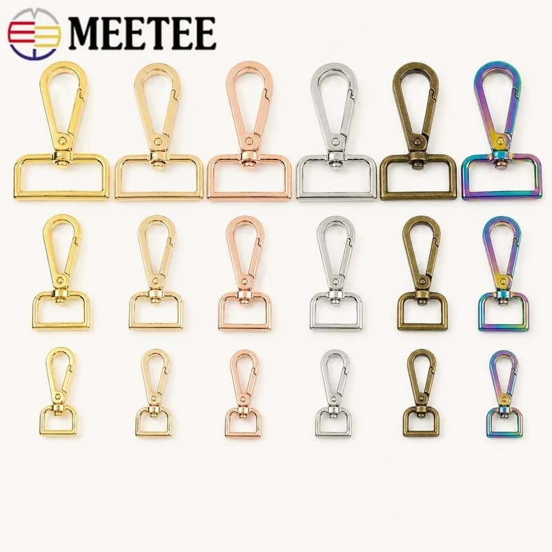 10Pcs 20-50mm Swivel Lobster Clasps Zinc Alloy Snap Hooks for Dog Collars Luggage Handbag Straps Keychains Sewing Craft Hardware