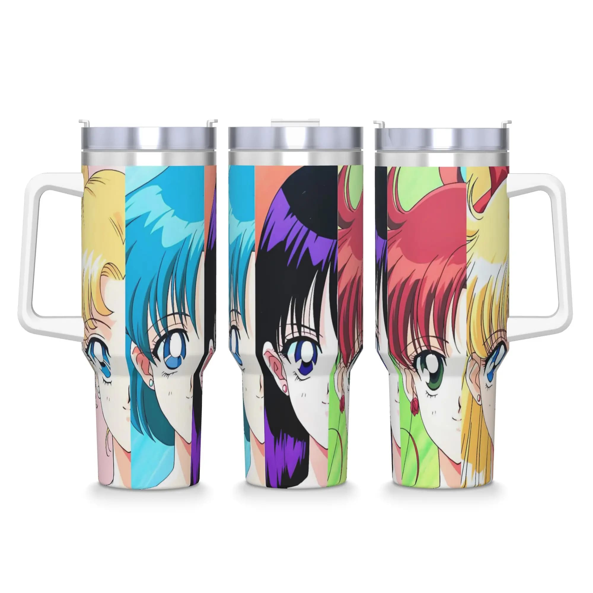 Sailor Moon Stainless Steel Tumbler Travel Thermal Cups With Straws Large Cold and Hot Car Mugs