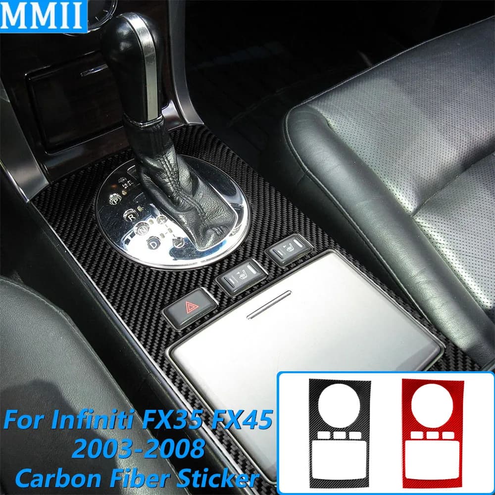Per Infiniti FX35 FX45 S50 2006-2008, Cornice del Pannello del Cambio in Vera Fibra di Carbonio, Accessori Auto, Adesivo Decorativo