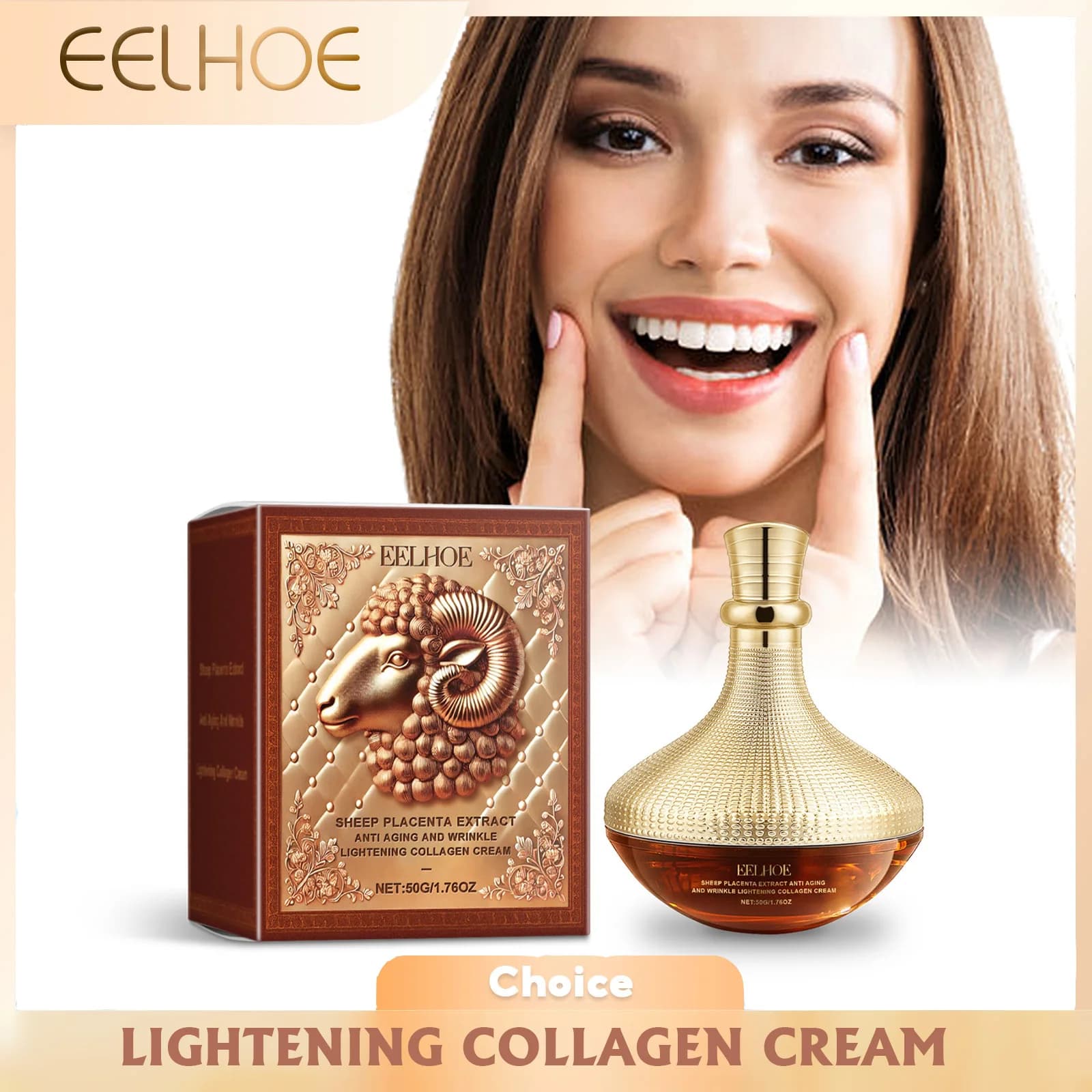 EELHOE Placenta di pecora Crema viso idratante Lifting viso Cura della pelle Rassodante Pelle morbida Rifornimento dell'umidità Crema per il viso Cura della pelle