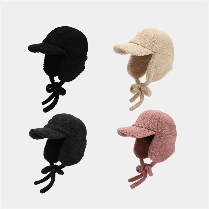 2024 Inverno Polieste Solido Orecchio Cappello Regolabile Outdoor Skullies Berretti Bomber Cappelli Berretto Caldo Per Gli Uomini e Le Donne 16