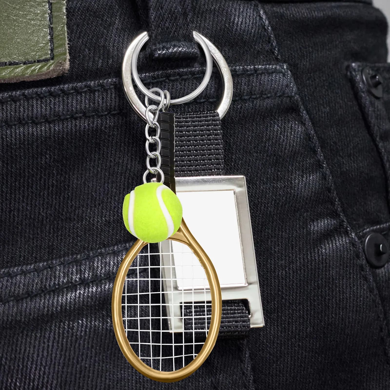 24 Pieces Tennis Keychain, Mini Rack and Ball, Lightweight Decorative Pendant for Bags and Keys