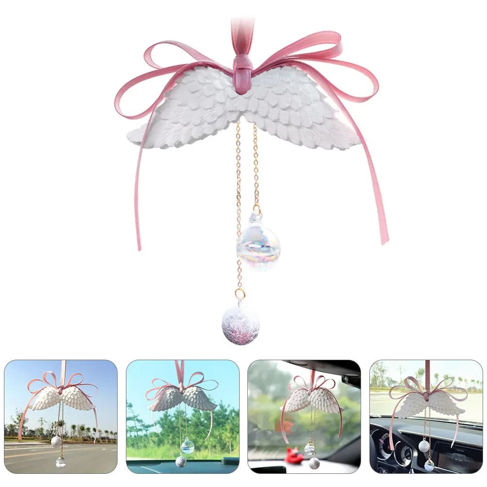 Retrovisor Mirror Scenter, Angel Wing Pendant, Car Aroma Diffuser, Environmental Deodorant, Suspended Decoration, Essential Oil for Interior Car