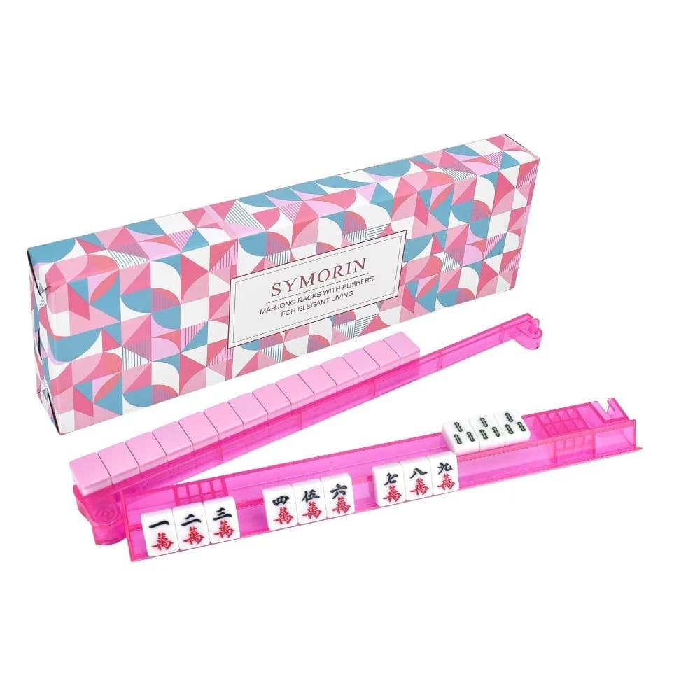 Non-Slip Mahjong Tile Rack Durable Sturdy Mahjong Ruler Crystal Clear Eleagnt Gift Packaging American Mahjong Accessories