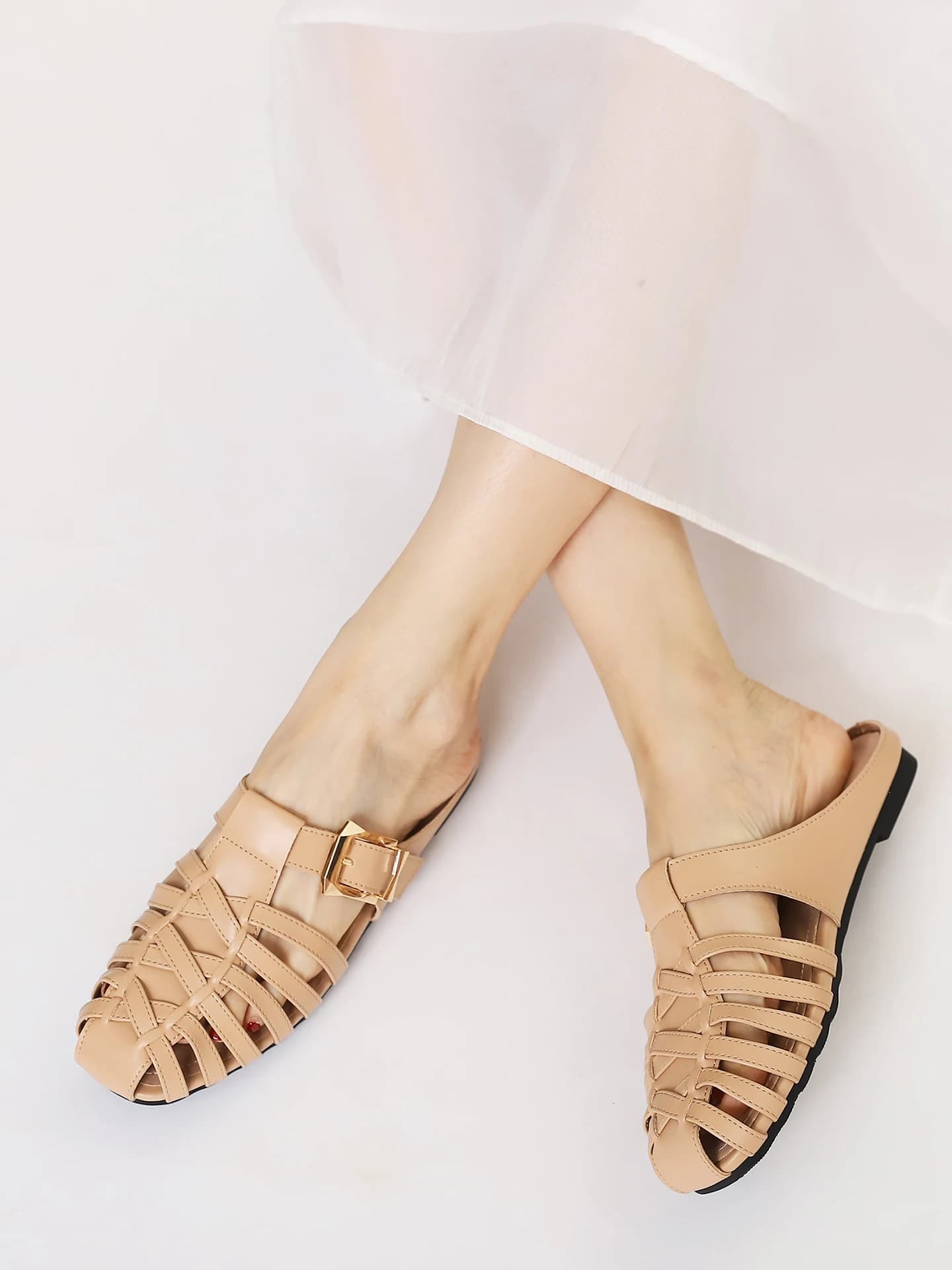 Boho Ethnic Style Hollow Weave Retro Roman Beach Slippers Women's Open Toe Comfortable Convenient Flat Heel All Season Sandals