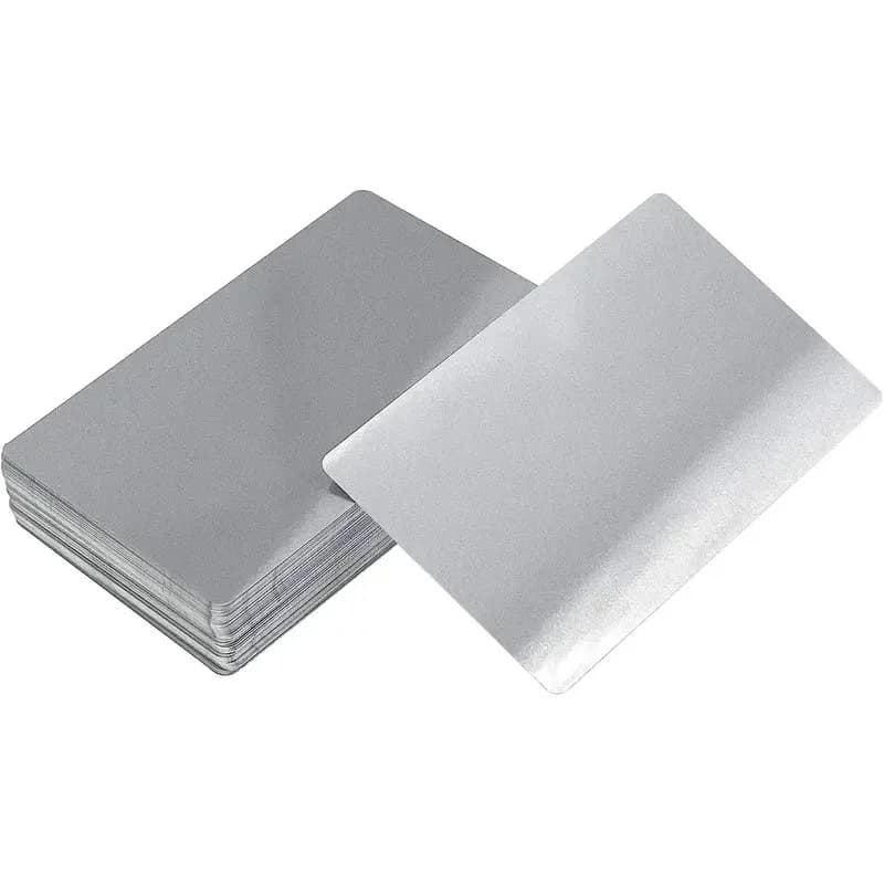 Blank Silver Aluminum Plates For Laser Engraving 86x54x0.21mm Sublimation Metal Business Cards DIY CNC Engraved Name Gift Cards