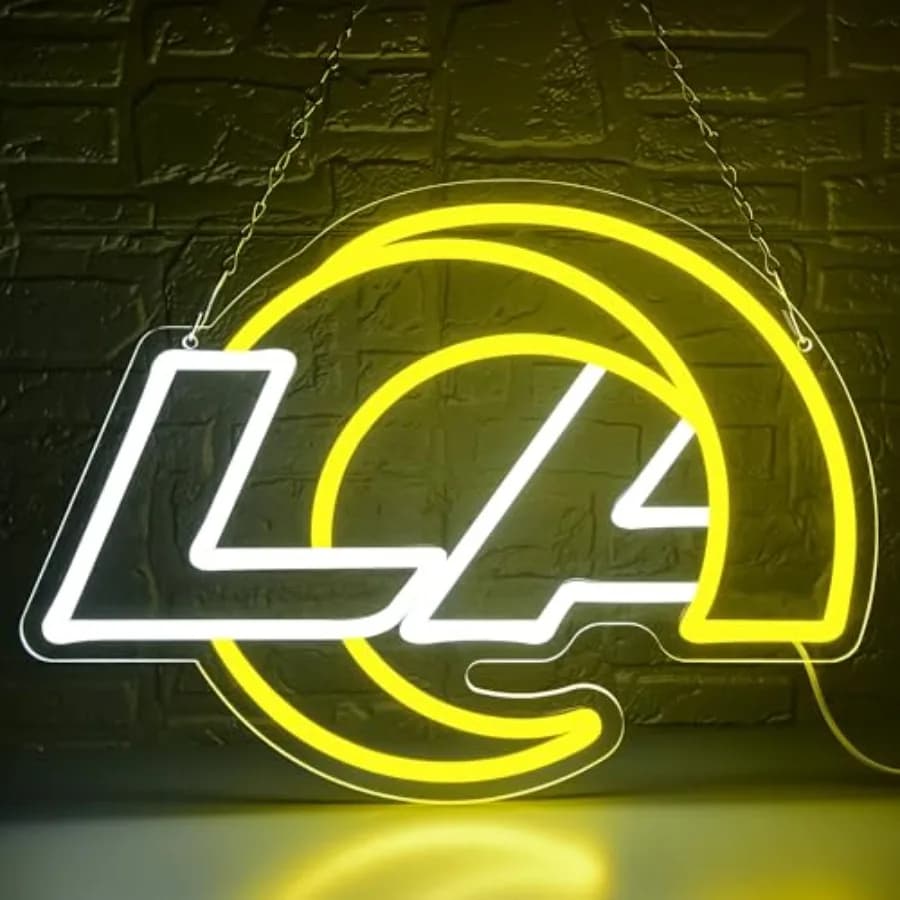 Insegna al Neon a Forma di Pallone da Calcio per Decorazione Murale, Luce LED Dimmerabile per Sala Giochi, Regalo di Compleanno per Tifosi di Rugby, Luce Gialla