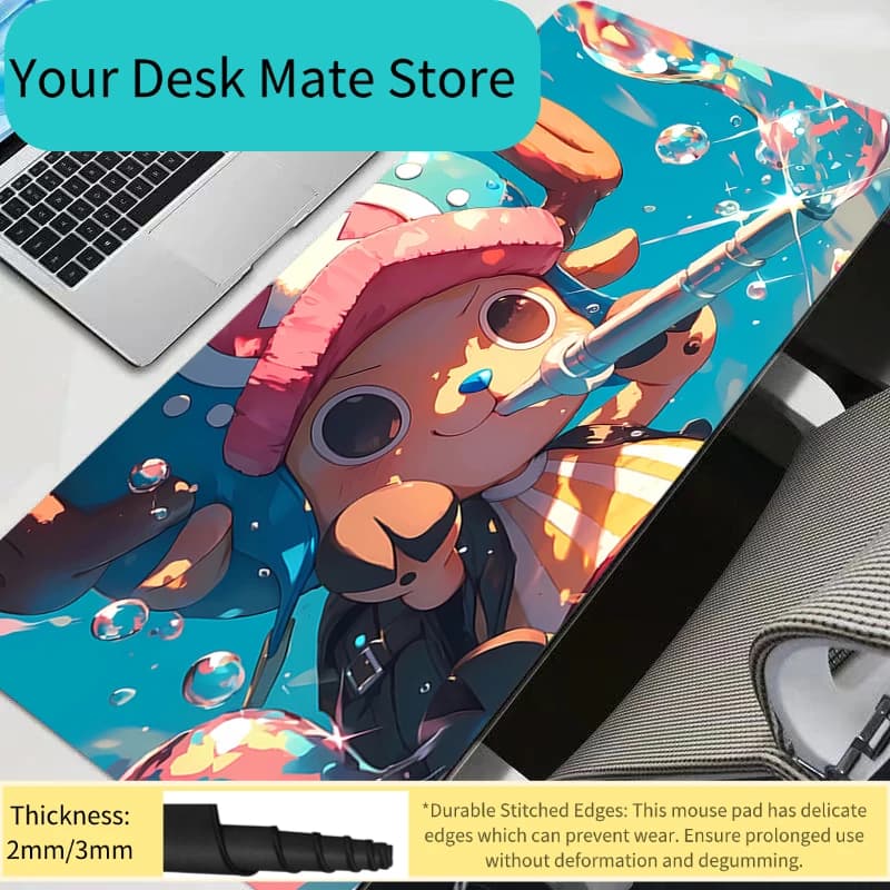 Tappetino per mouse grande per PC, accessori da gaming Kawaii, tappetino per tastiera, tappetino da scrivania One Piece, tappeto resistente per tavolo