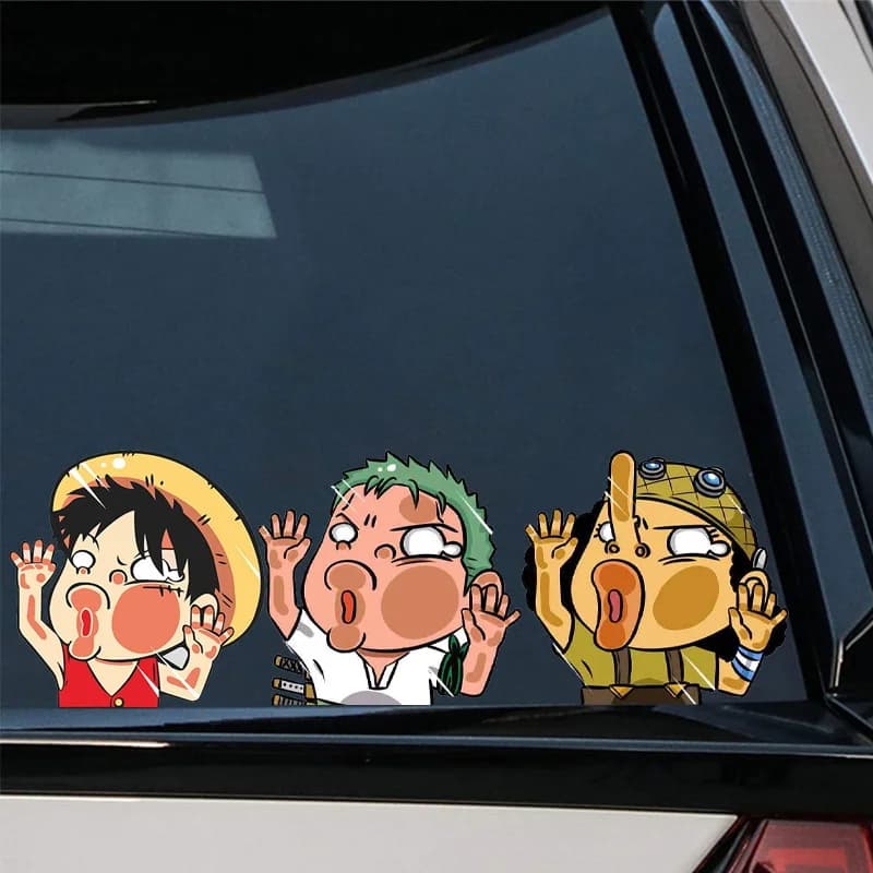 Funny Peek Soul Sticker of a Piece Funny Rufy Hitch Glass Car Sticker Wall decal for laptop waterproof Decalcomanie from wall