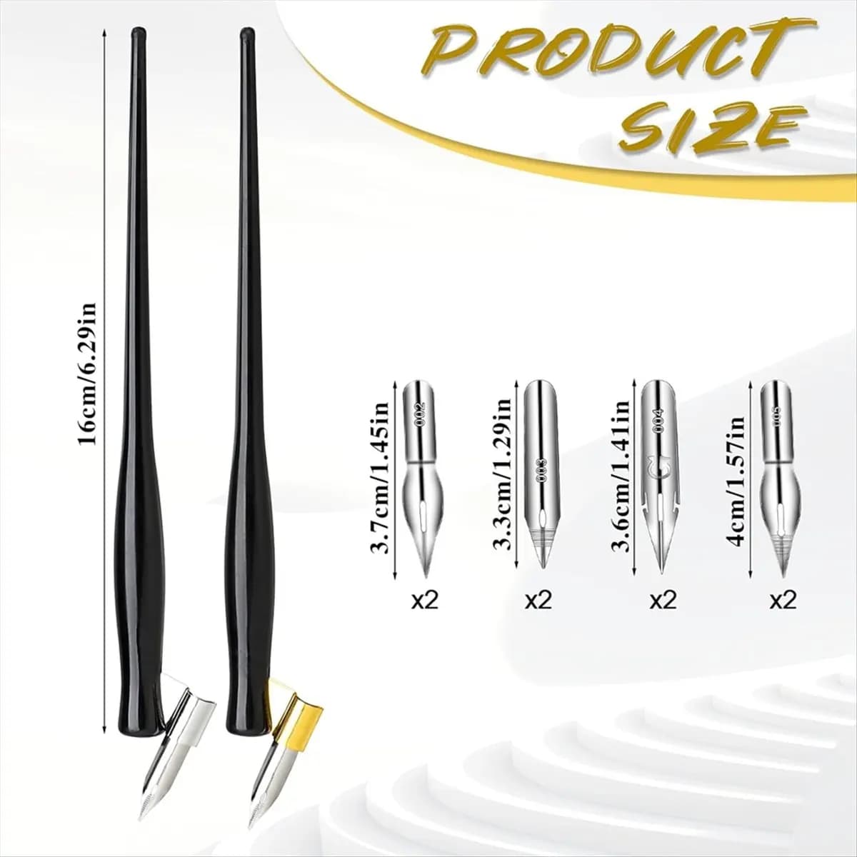 A56K 10PCS Oblique Calligraphy Dip Pen Set Comic Pen Nib Set Fluid Writer Pen, 2-In-1 Drawing Pen Holder with 8 Pieces Nibs