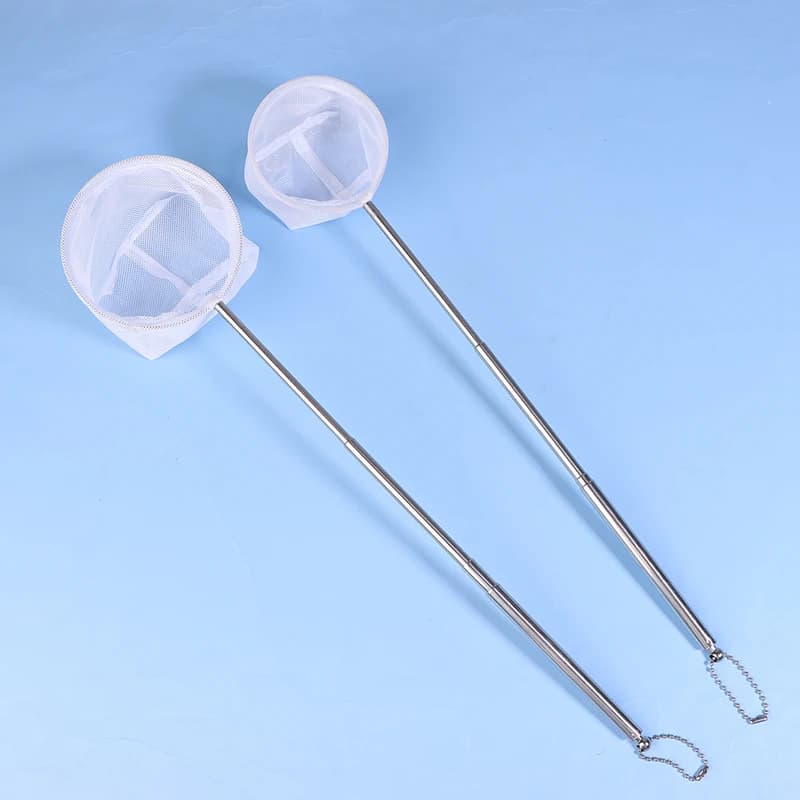 1pc AquariumFish Rete da pesca Retrattile in acciaio inossidabile Piccole reti da pesca per gamberetti Pesce Gamberetti Serbatoio Acquario Accessori