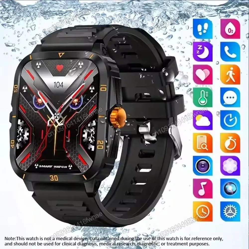 2025 Sport Astuto Della Vigilanza Per Gli Uomini 1.96 ''Schermo di Ossigeno Nel Sangue Bluetooth Chiamata Orologio 100 + Sport Impermeabile Smartwatch Uomo Reloj Hombre