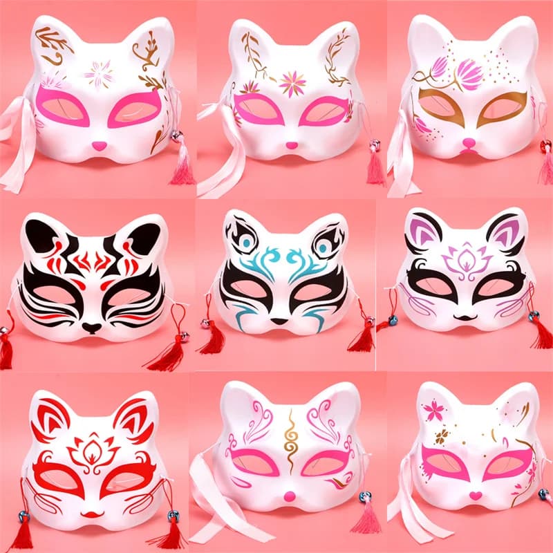 Masks Plastic Anime Foxes Mask Half Face Mask For Party Props Festival