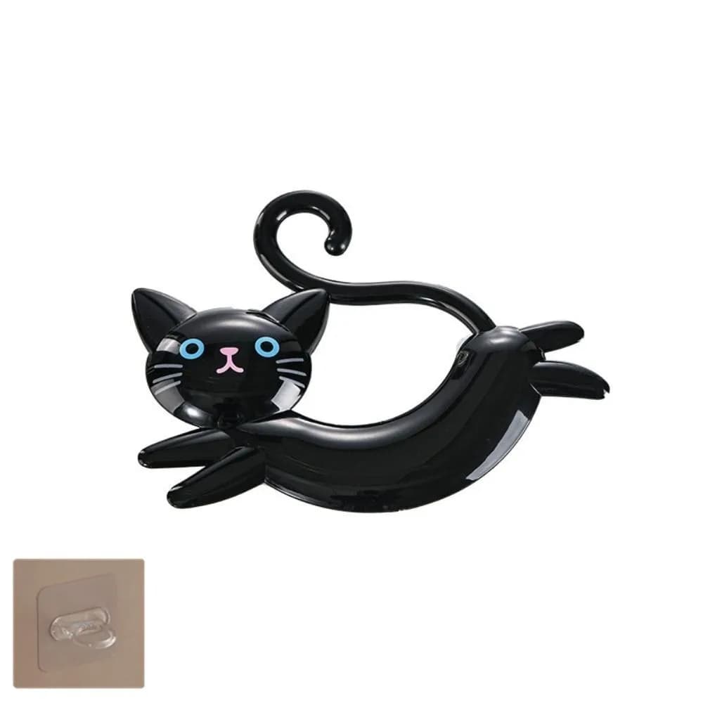 Portable Door Back Cat Shaped Towel Bar Cute Wall Mounted Towel Rack Cartoon No Punching Towel Holder