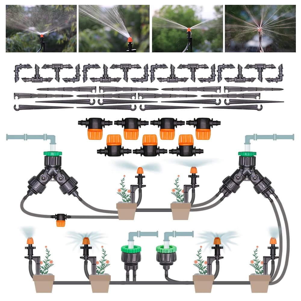 1/2 ''3/4''' Garden Faucet Flexible Hose Connector 1/4'''' Irrigation Drop Joint Adapter 4/7 Input Valve Gomito Tee Palo Giunto Irrigatori