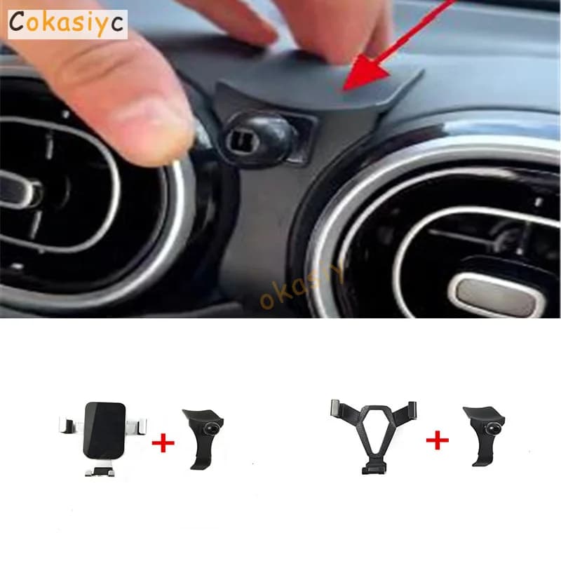 1Lot ABS Plastic Material For 2022-2023 Mercedes-Benz C200 260 300 W206 Gravity Linkage Special Car Phone Holder Fixed Bracket