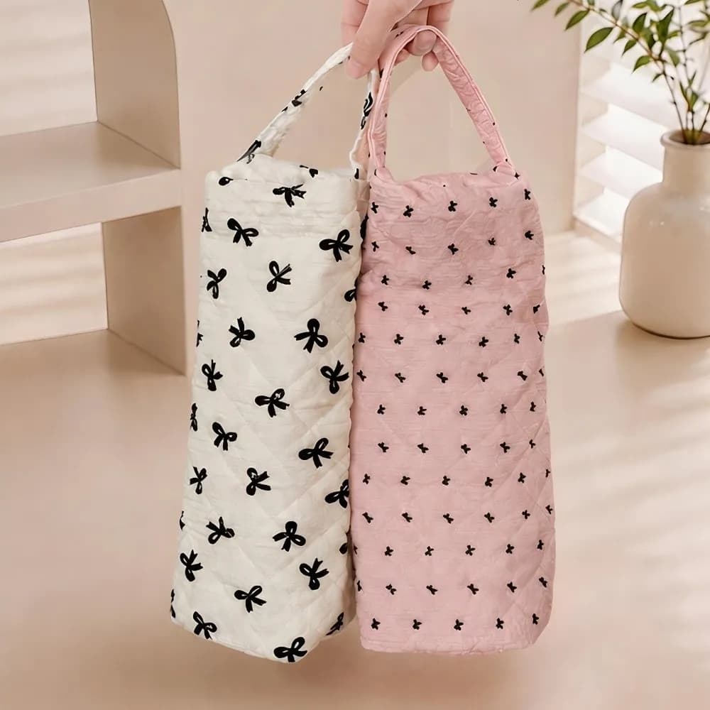 Quilting Cotton Hair Dryer Storage Bag Large Capacity Dustproof Curler Storage Bag Portable Zipper Hair Dryer Case