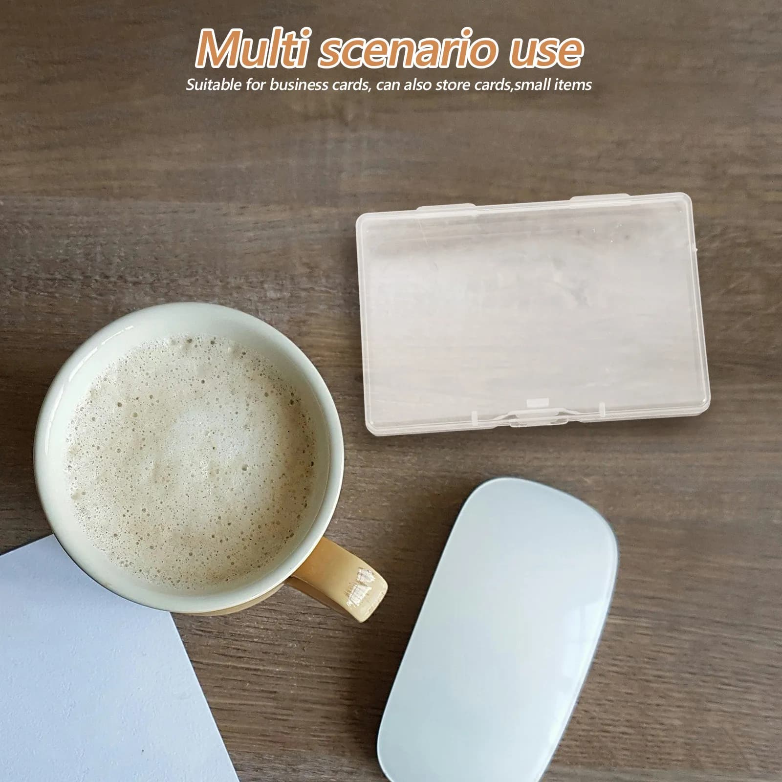 Set di 8 Mini Porta Carte Trasparenti in Plastica con Coperchio a Cerniera, Scatola per Conservazione di Biglietti da Visita, Carte da Gioco e Carte di Credito per Uso Professionale