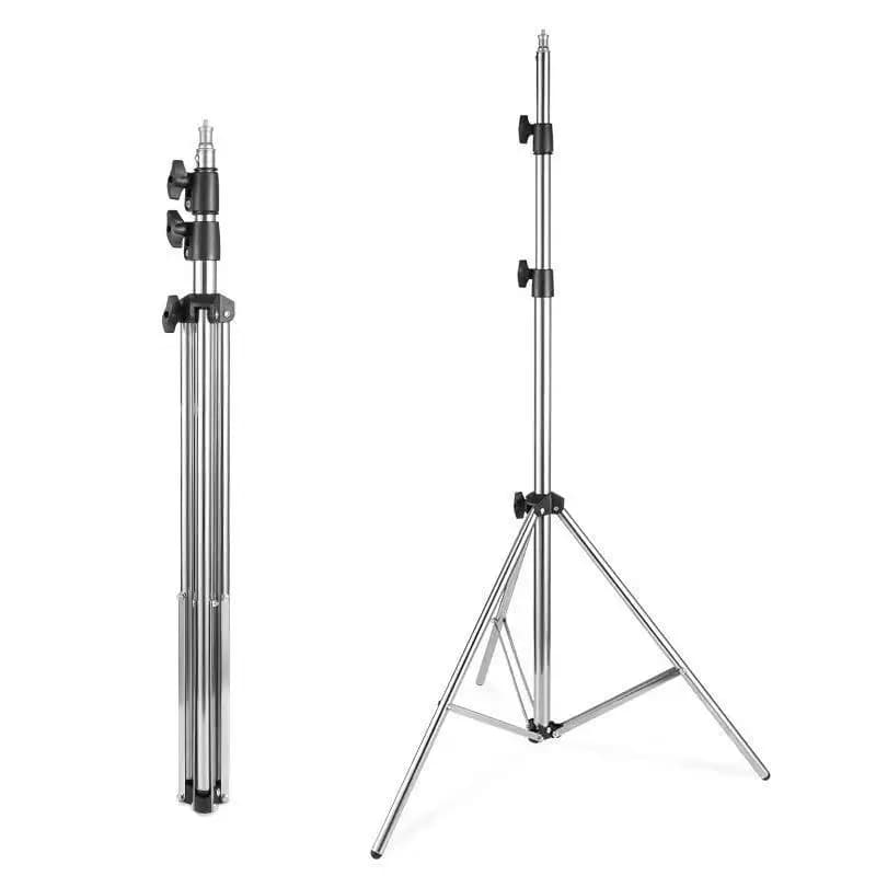 Supporto per treppiede telescopico per fotografia a 3 sezioni in acciaio inossidabile da 2 m per supporto per termometro con stazione base per luce LED Flash