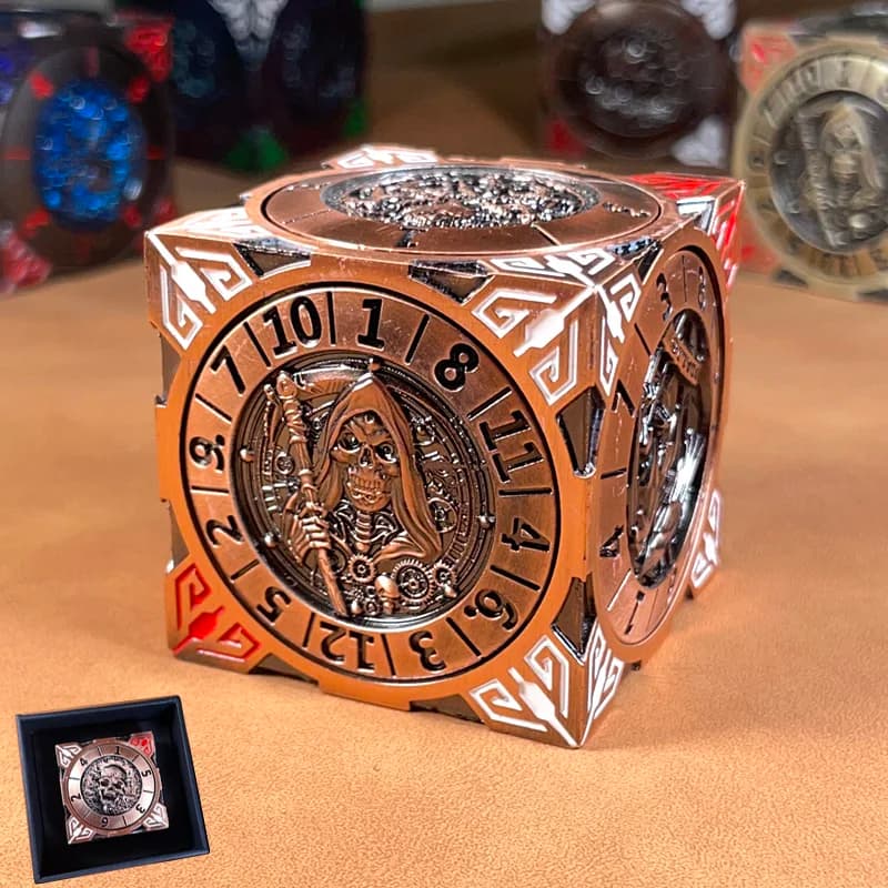 Dadi DND rotanti per roulette in metallo 7 in 1 per Dungeons and Dragons RPG Bussola meccanica Accessori per dadi giroscopici rotanti con punta delle dita