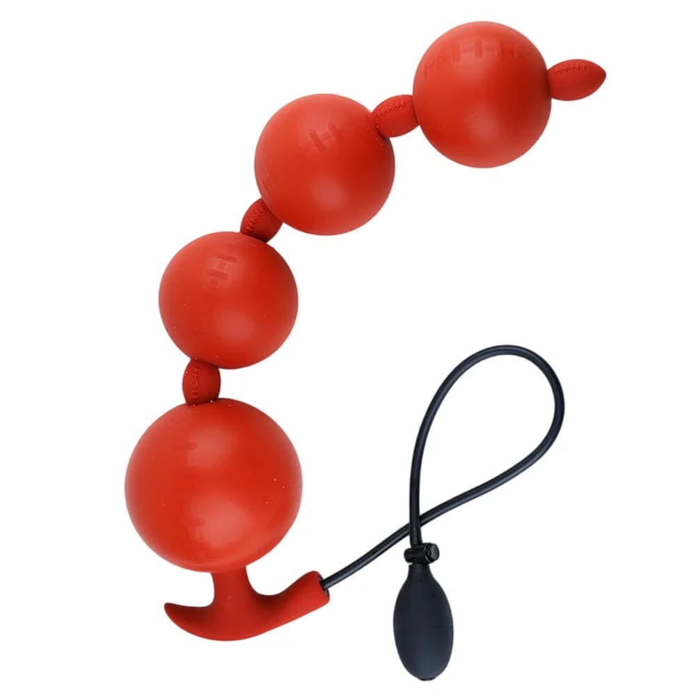 Super Long Anal Beads Inflatable Max 10cm Butt Plug Dilator Liquid Silicone Prostate Stimulator Expansion Sex Toys for Women Men