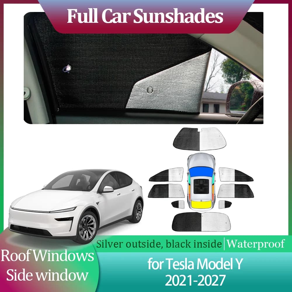 Parasole per Auto Tesla Model Y 2021 2022 2023 2024 2025 2026 Tenda per Parabrezza Visiera per Finestrini del Tetto Copertura per Tettuccio Apribile Accessori
