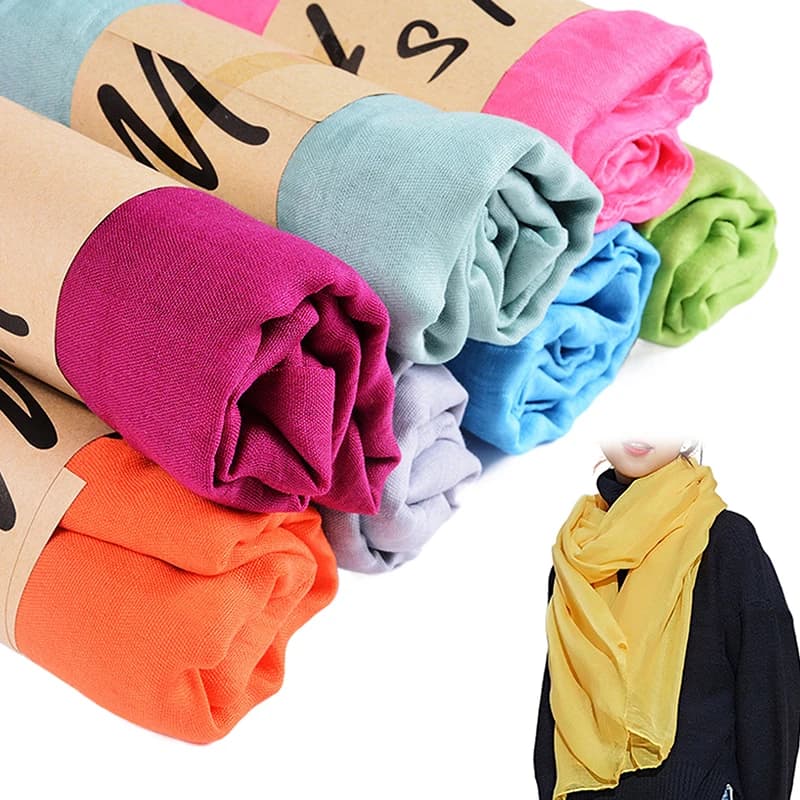 Warm Winter Gifts for Women, Solid Color Windproof Scarves, Native Style Cotton Shawls