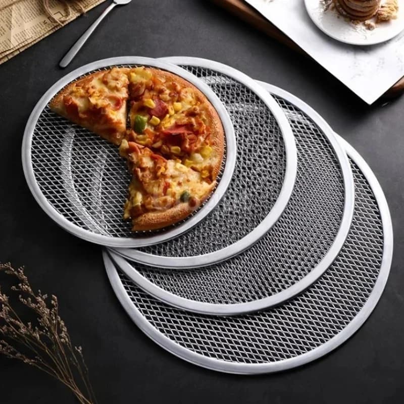 Teglia antiaderente per pizza, teglia da forno, nuova rete metallica in alluminio, utensili da cucina, teglia per pizza, buccia, pietra per pizza