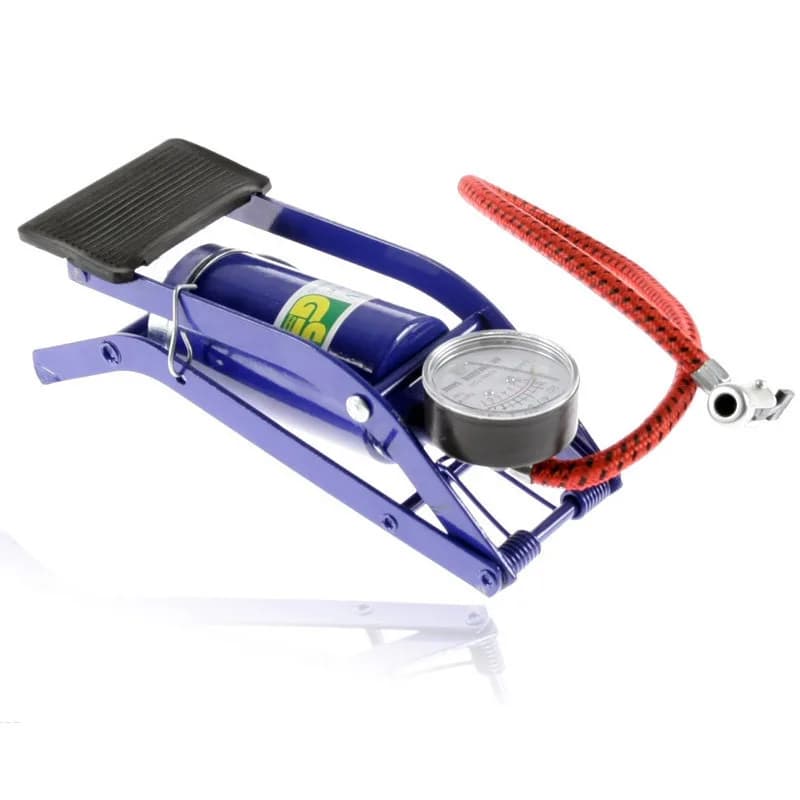 Pompa ad aria portatile a pedale per bici da bicicletta Mini con manometro per pneumatici pompa antiscivolo in acciaio ad alta pressione per pneumatici MTB per biciclette da auto