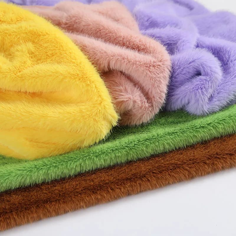 High Low Pile Faux Plush Fabric Imitation Fur Material for Garment Collar, Scarf, Counter Backdrop DIY Handcraft Sewing Supplies