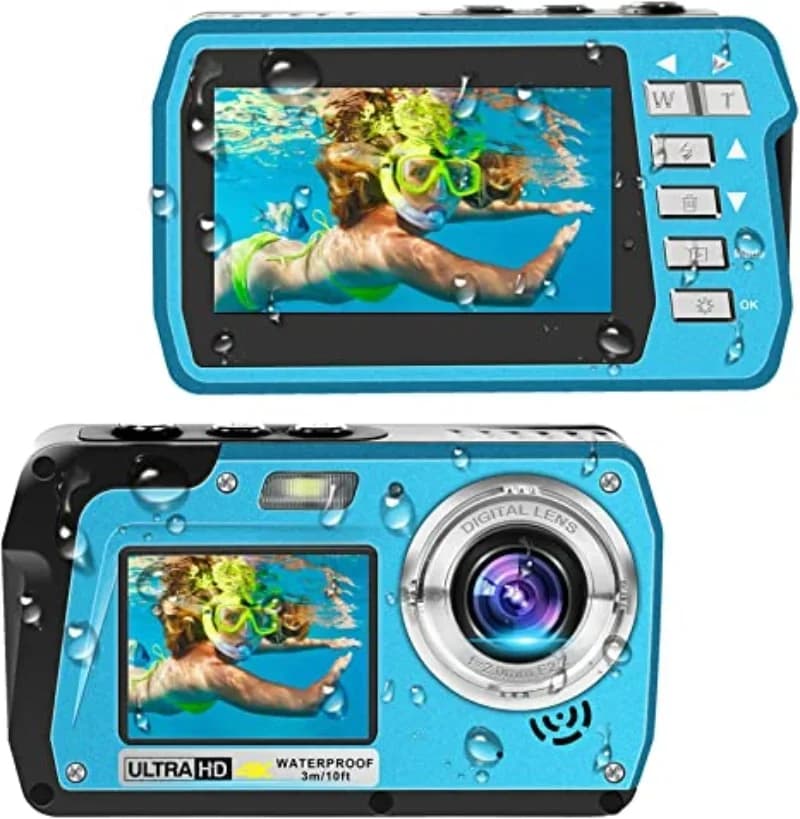 Videocamere digitali subacquee 4K Videoregistratore 56MP Anti Shake Selfie IPS Doppio schermo 10FT Impermeabile per lo snorkeling Nuoto