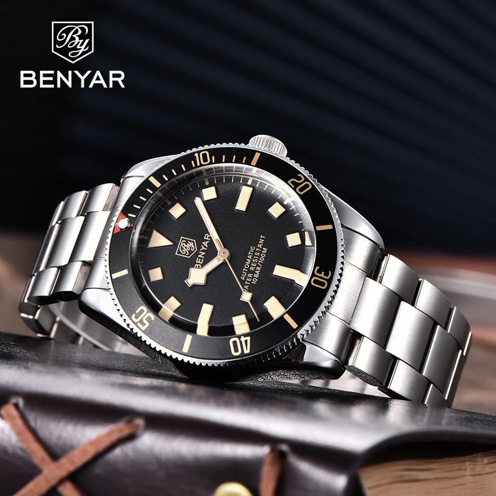 2025 New BENYAR Automatic Watch Men's Watch Luxury Mechanical Wrist Watch Top Stainless Steel Waterproof Sports Watch Men's Gifts
