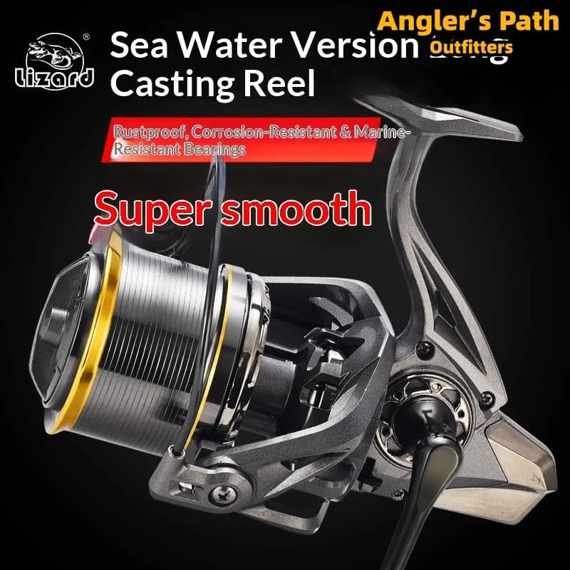 Kemeilong Fishing Reel Spinning Reel 14000 Size No Gap Smooth Stainless Steel Bearing Slanted Spool Long Casting Anchor Fishing